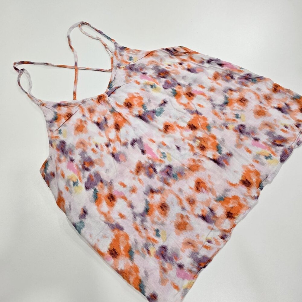 Lucky Brand ✦ Floral Watercolor Crisscross Back Tank Top ✦ Sleeveless L - Picture 4 of 9